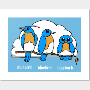 Three Bluebirds, One Bird, One Birb, One Borb. Posters and Art